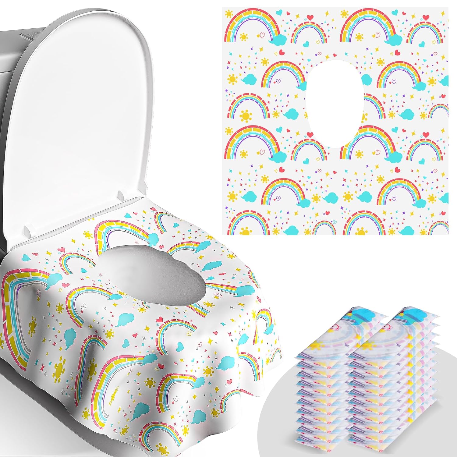 20 Pack Disposable Toilet Seat Covers - Extra Large, Waterproof - Toddler Potty Training...