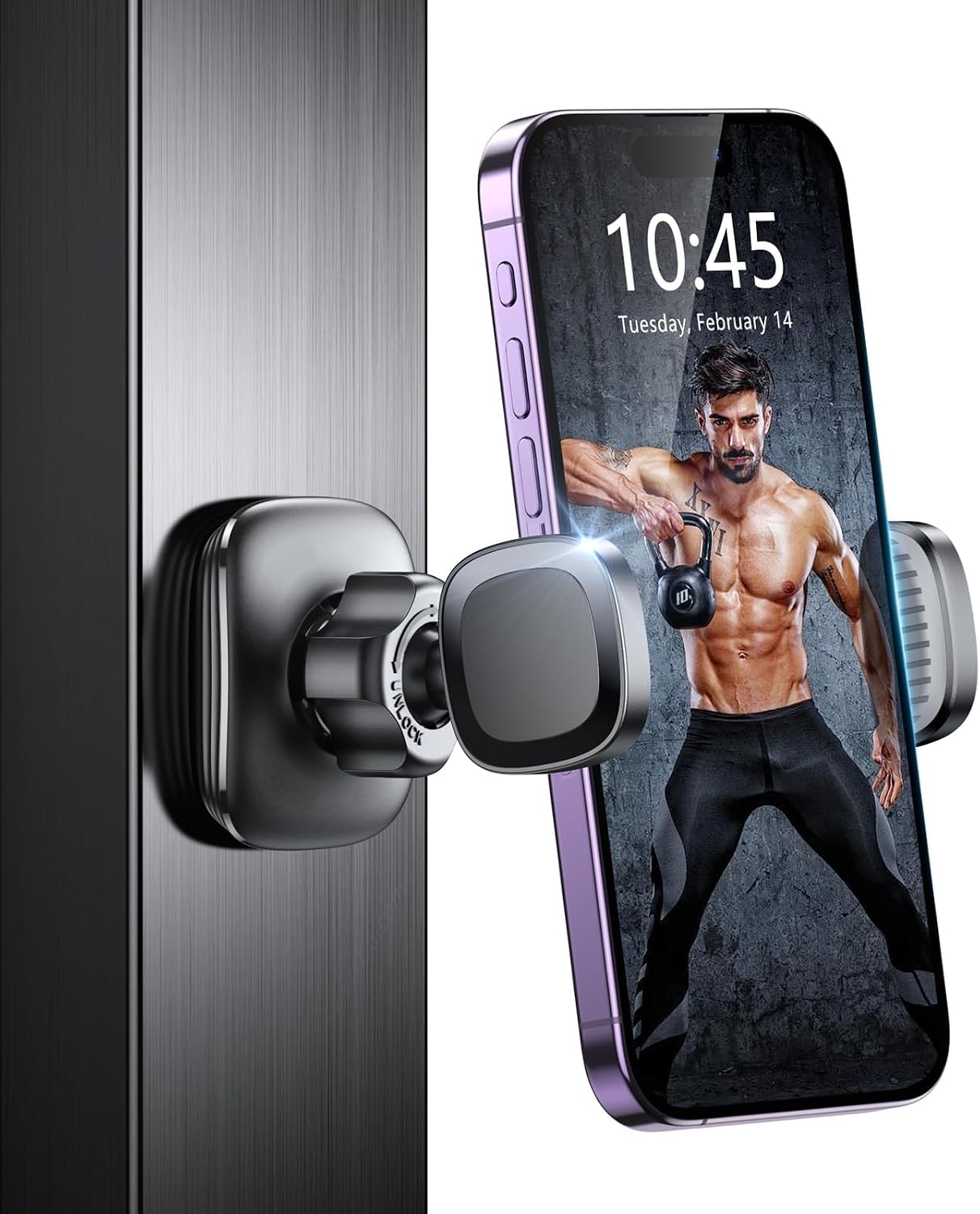 2026 Multi-functional Magnetic Phone Holder for Gym Golf Cart, 360° Rotatable Gym Phone...