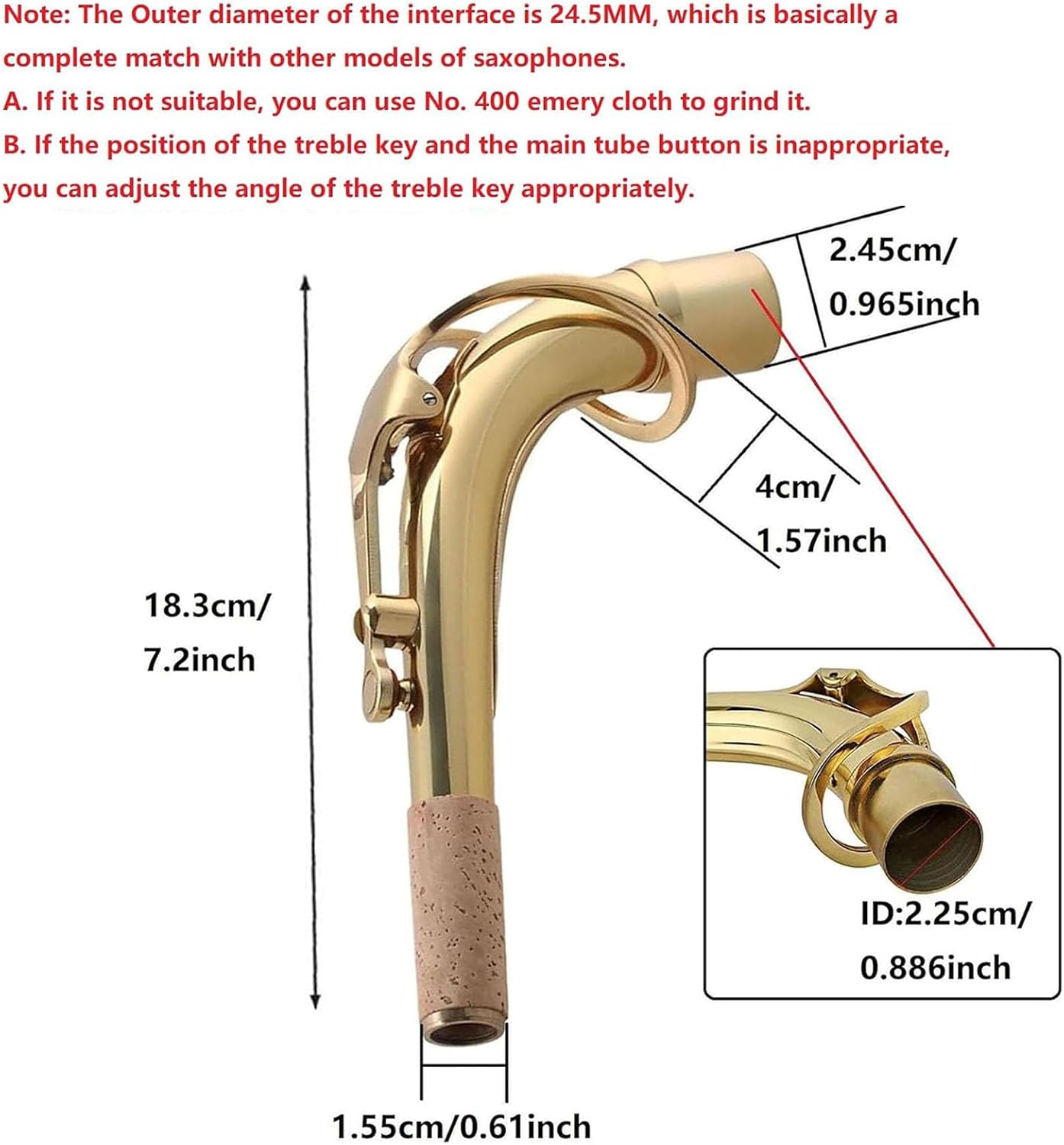 21 Pieces Alto Saxophone Mouthpiece Set Include Sax Bend Neck Brass Ligature 2.5 Reed... image
