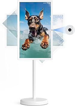 22-Inch Portable TV on Wheels, 1080p Portable Touch Screen Monitor, Android15...