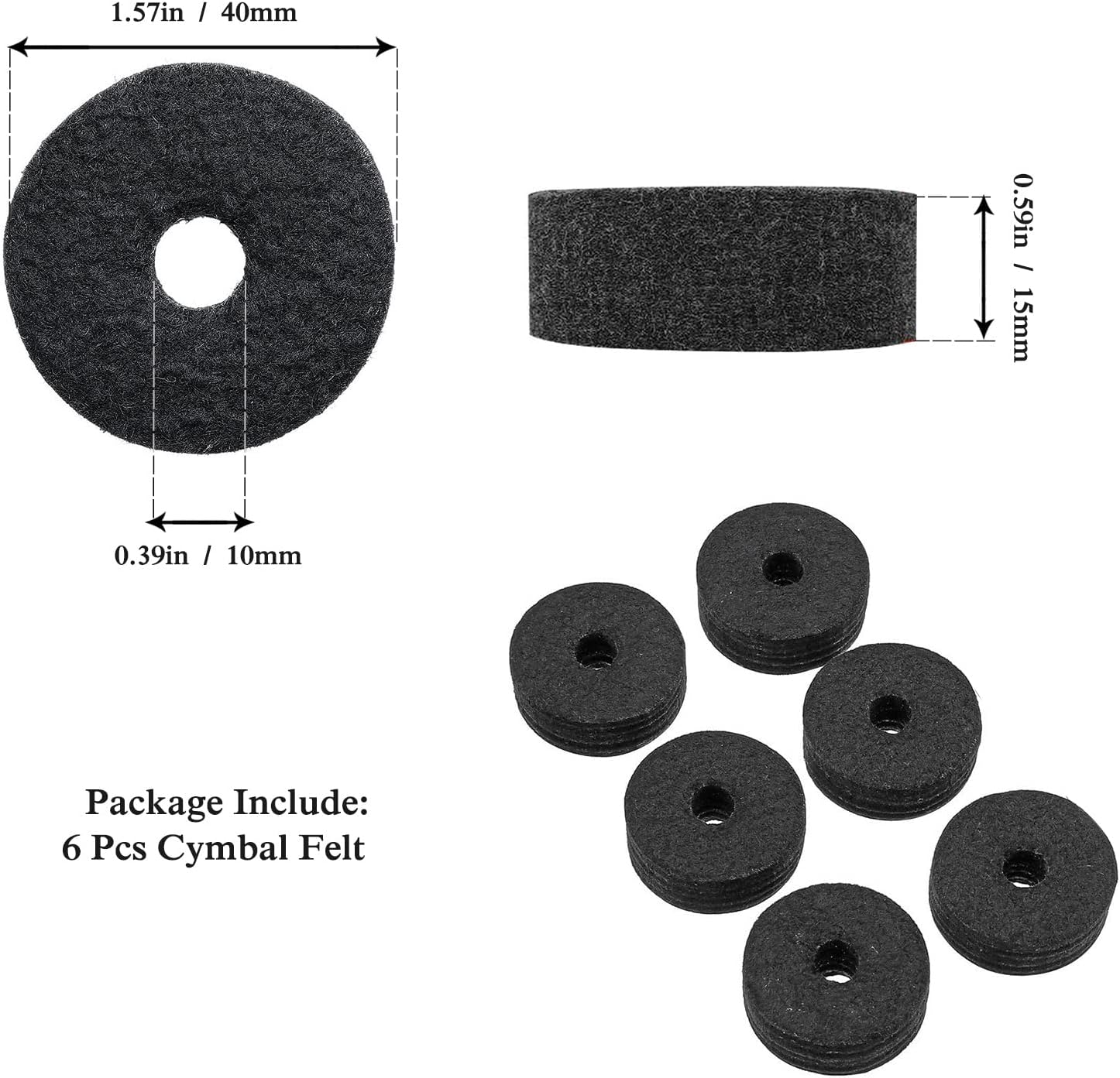 23-Piece Cymbal Accessory Set - Hi-Hat Clutch & Cup Felts, Cymbal Sleeves, Wing Nuts, Washer... image