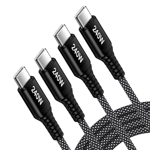 240W USB C to USB C Cable, [6FT, 2-Pack] Type C to C Cable Fast Charging Charger Cord for...