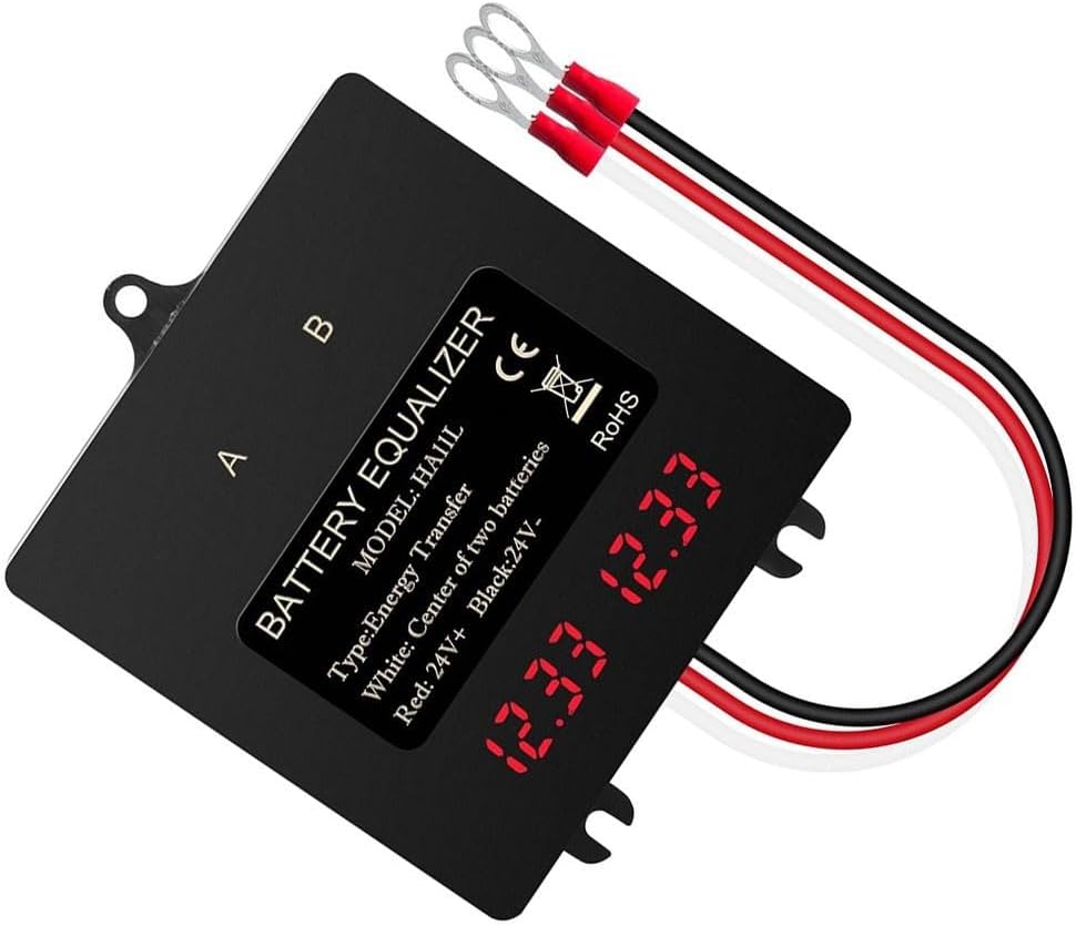 24V Intelligent Balancer with Digital Display, 2x12V Equalizer for...