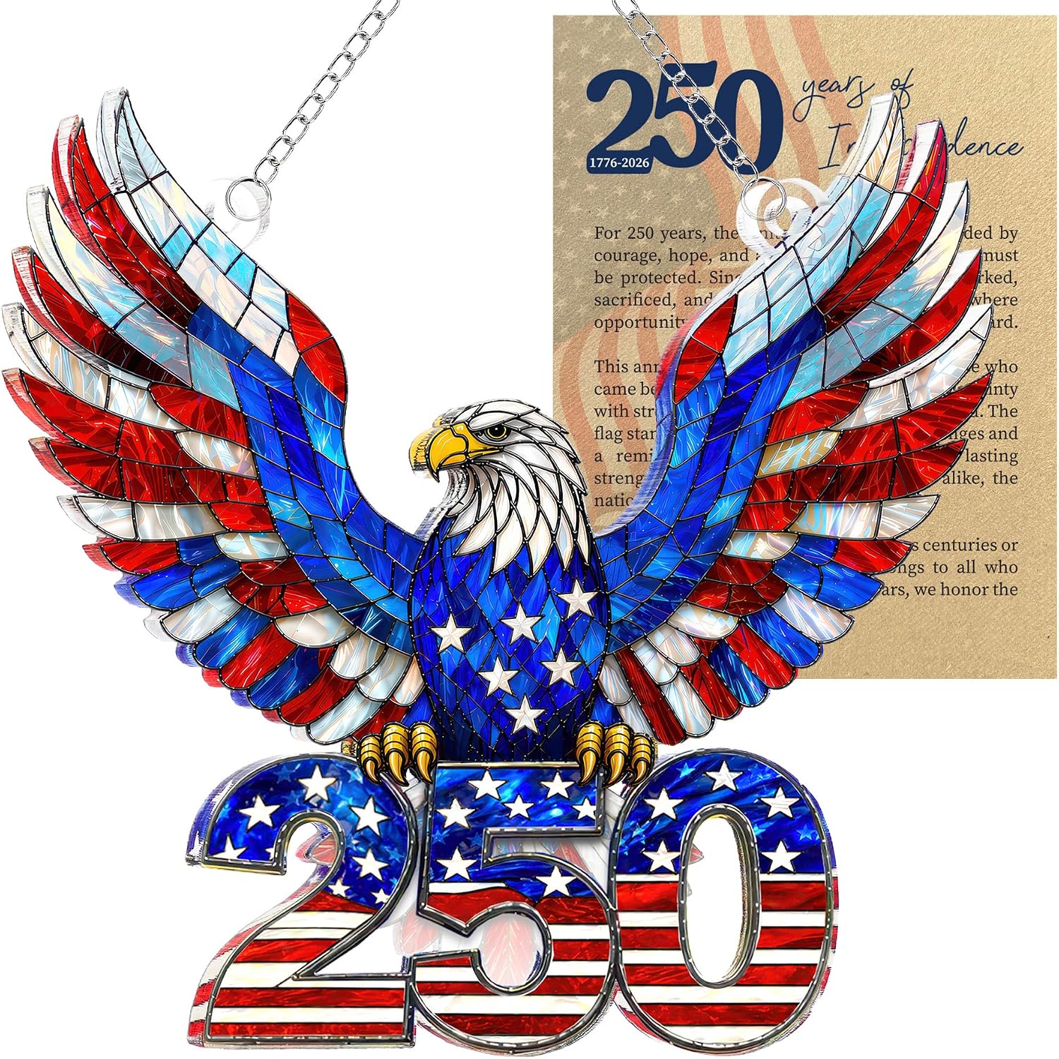 250 Anniversary USA Ornament, 2D Acrylic USA 250th Anniversary Merchandise, Fourth of July...