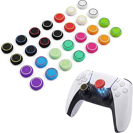 28 PCS Optimized Silicone Thumb Grips & Joystick Caps for PS4/PS5/Xbox Controllers...