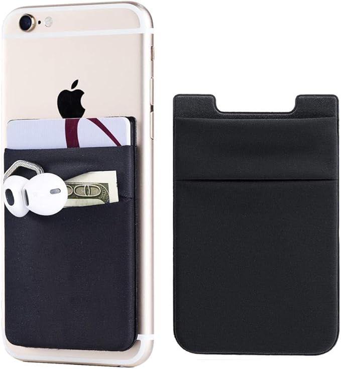 2Pack Adhesive Phone Pocket,Cell Phone Stick On Card Wallet Sleeve,Credit Cards/ID Card...