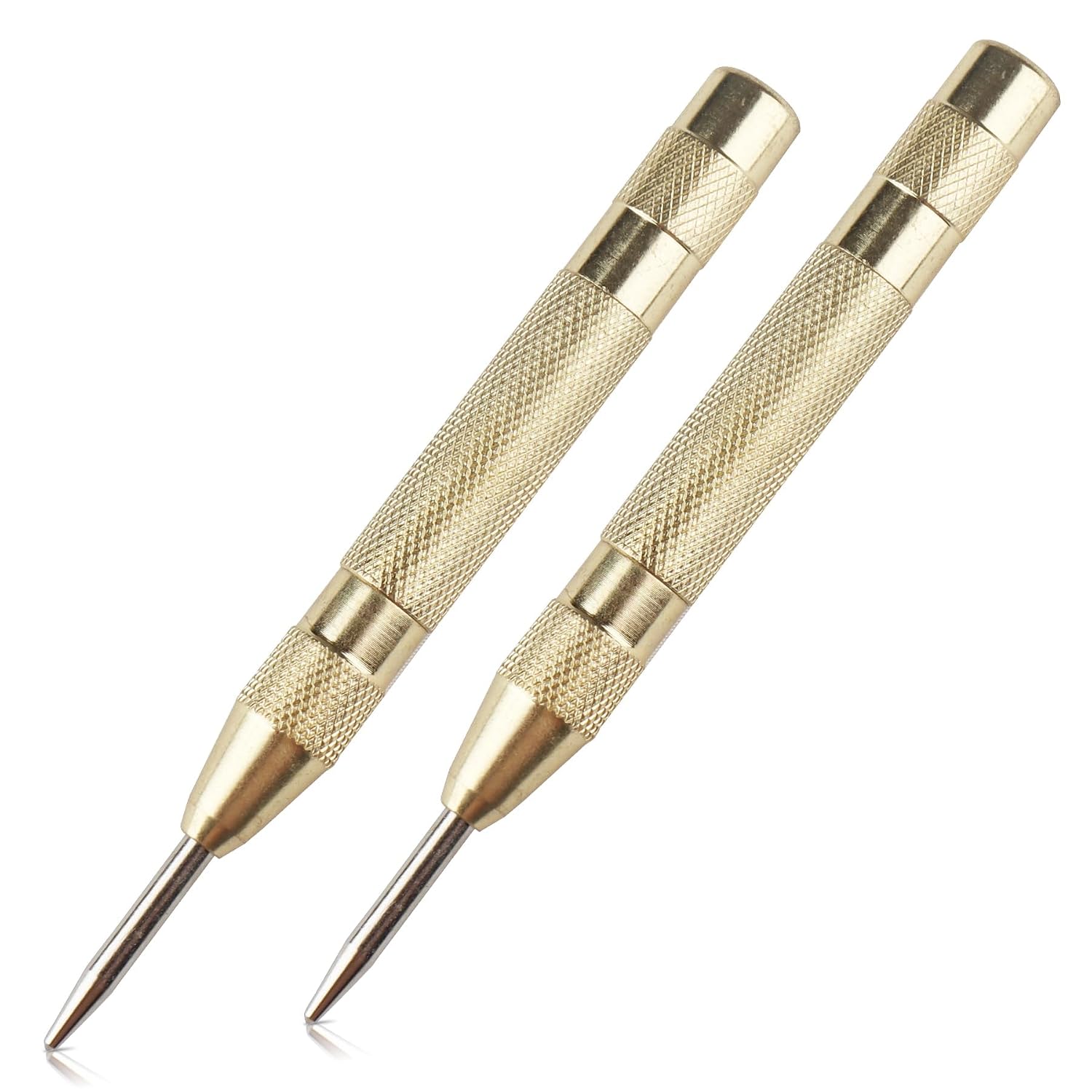 2Pcs Automatic Center Punch, 5'' Premium Spring Loaded Center Punch, Adjustable Spring...
