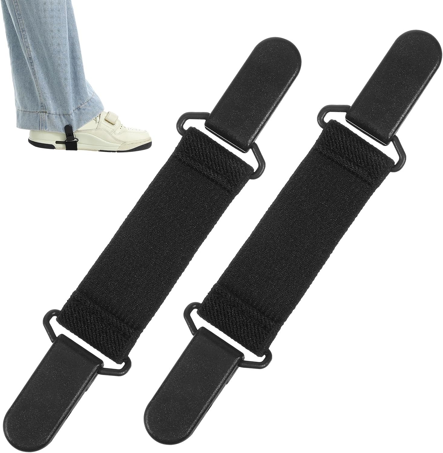 2PCS Boot Straps for Jeans, Adjustable Elastic Stirrup Pants, Boot Strap, for Women & Men...
