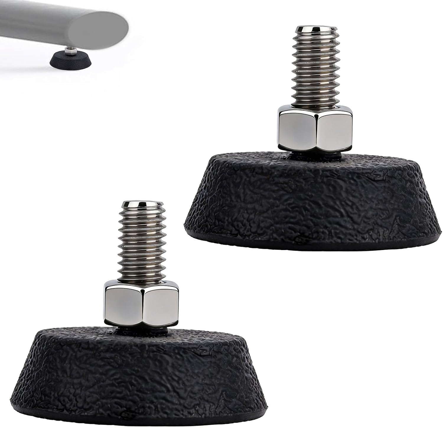 2pcs Foot Pads Compatible with Peloton Bike & Bike+, Stainless Steel 3/8" Thread Screw Feet...