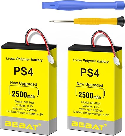 2pcs PS4 Controller Battery,2500mAh Replacement for PS4 Pro Slim Controller 2016 (or Newer)...