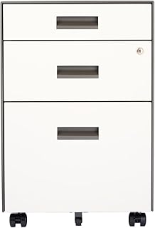 3 Drawer File Cabinet with Lock - Under Desk Metal Filing Cabinet, Legal/Letter File...