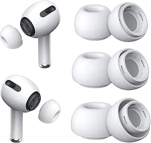 3 Pairs Replacement Ear Tips for Airpods Pro and 2nd Generation with Noise Reduction Hole...