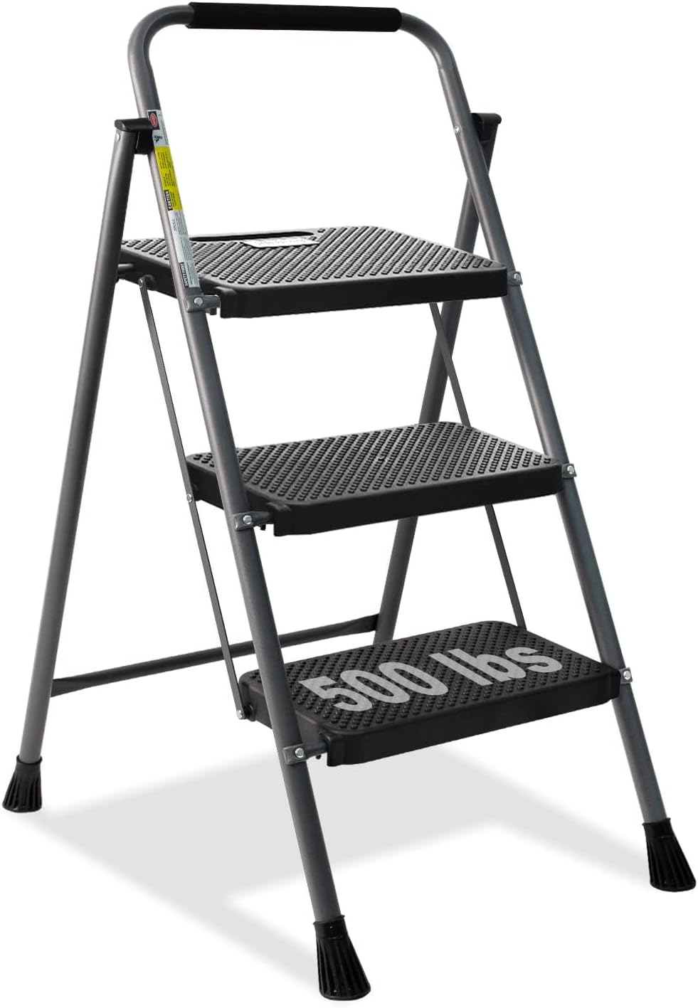 3 Step Ladder, GOLYTON Folding Step Stool with Anti-Slip Wide Pedal & Convenient Handgrip...