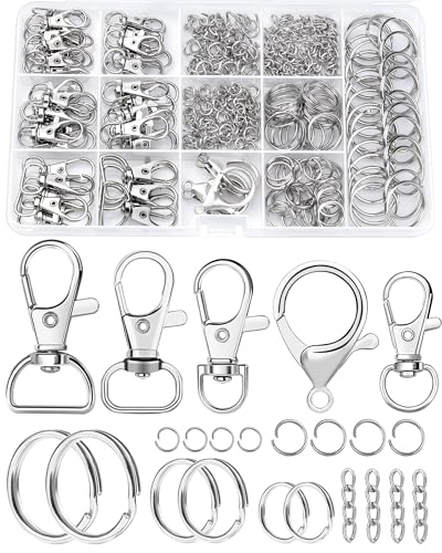 325PCS FIVEIZERO Keychain Making Kit - Keychain Clip with Key Ring, Lobster Claw Clasp...