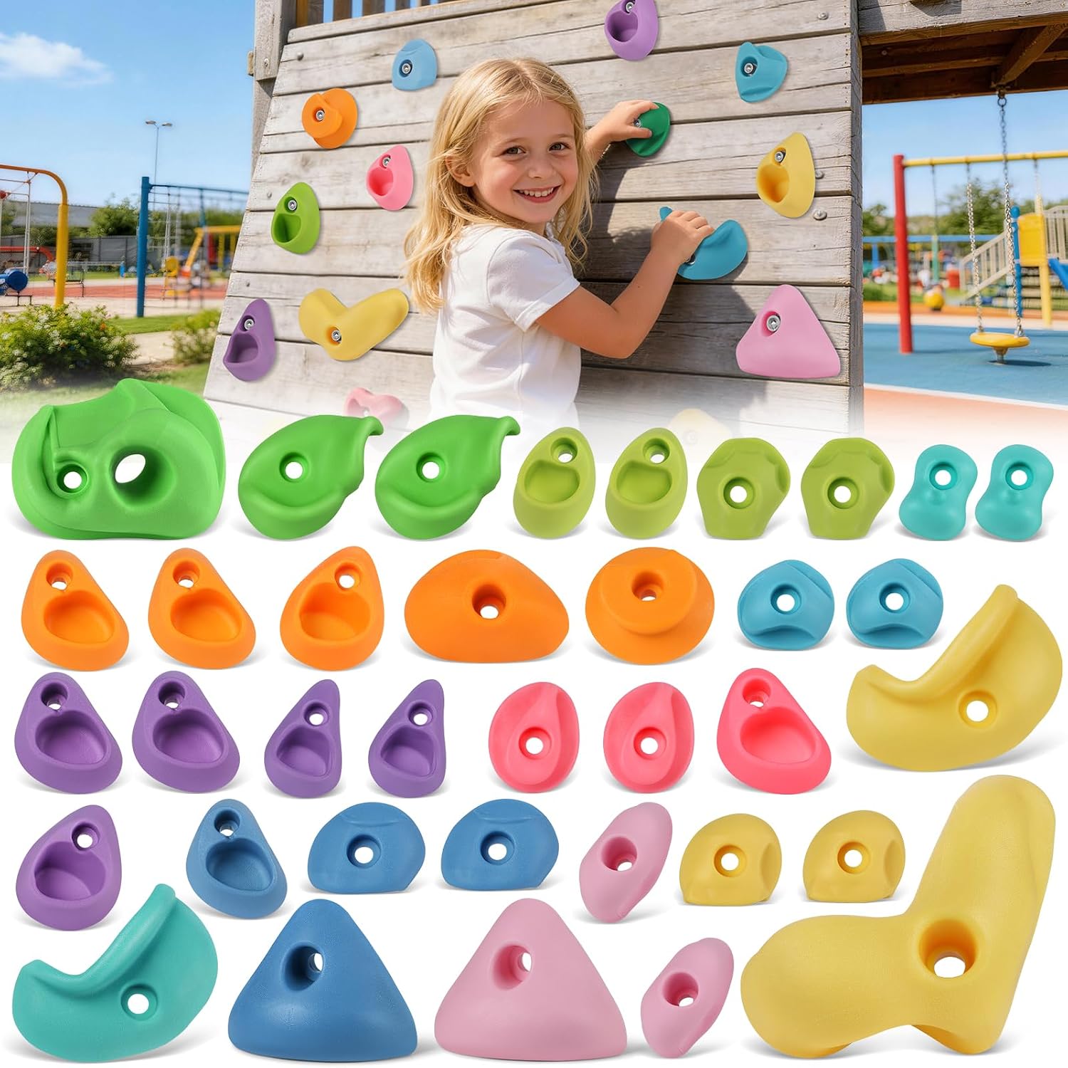 36 PCS Rock Climbing Wall for Kids,Rock Wall Climbing Holds,Adults Climbing Wall Grip Kits...