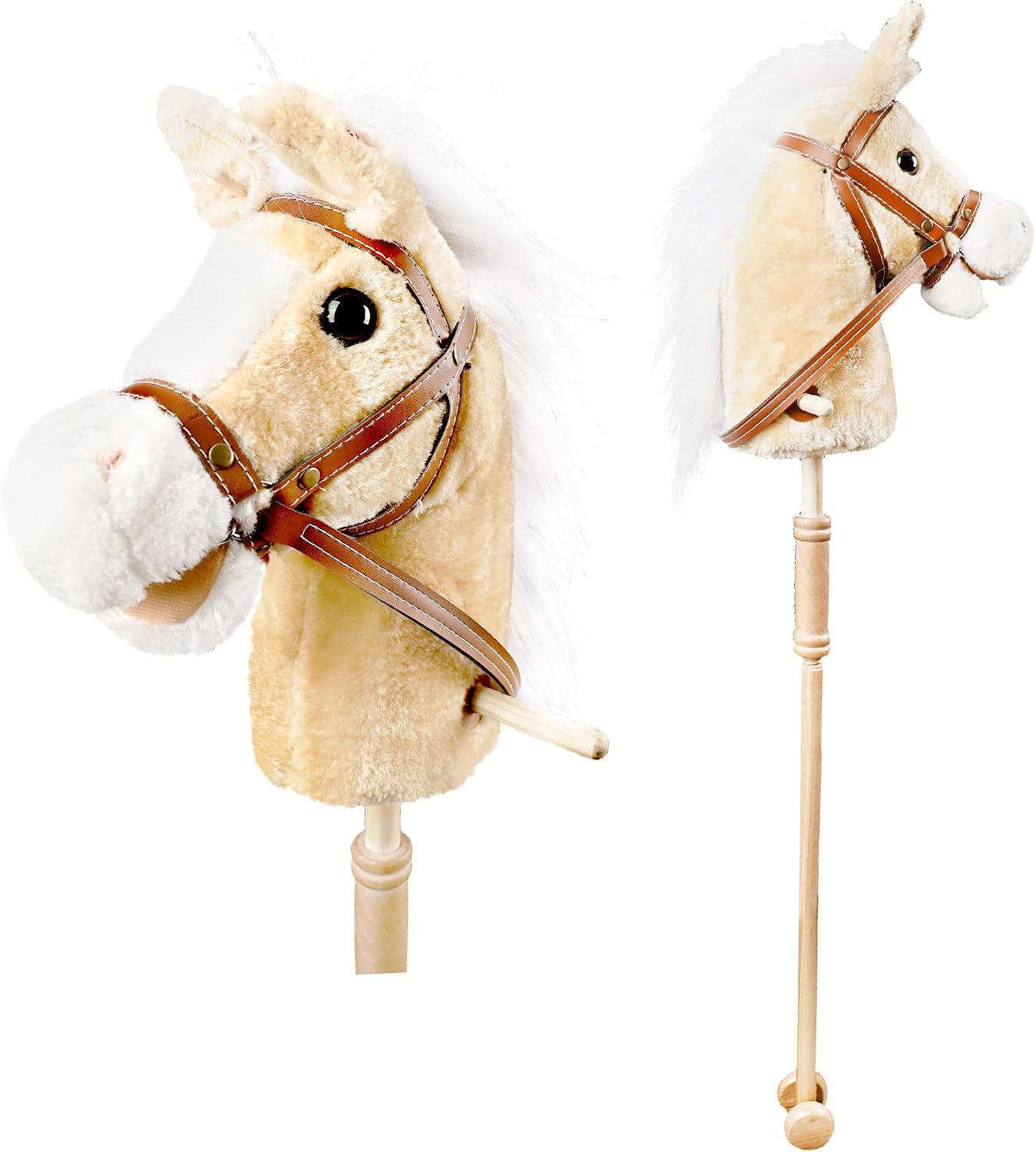 37 Inch Plush Stick Horse Handsewn Head Hobby Horse on a Stick Horses Ride on a Stick Toy...