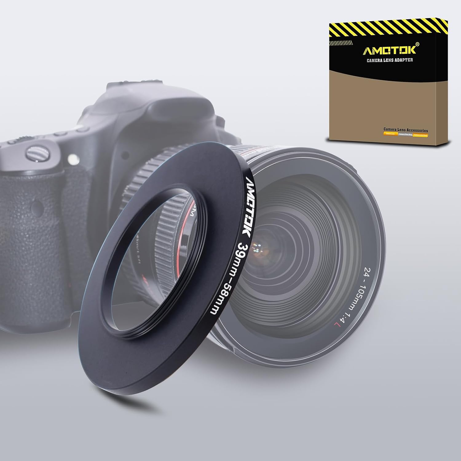 39mm Lens to 58mm Camera Lens Adapter,39mm to 58mm Filter Step up Ring Adapter... image