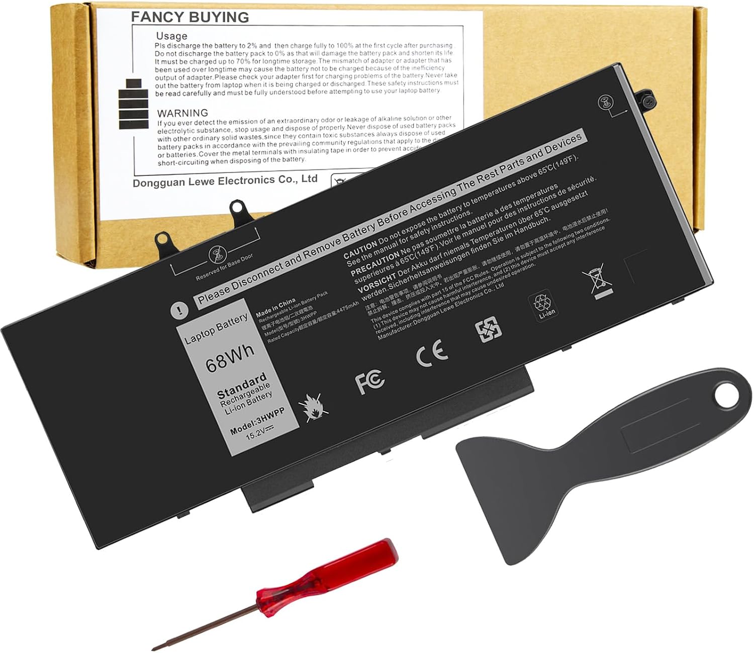 3HWPP 03HWPP 10X1J N2NLL 1VY7F 3YNXM 451-BCMN Laptop Battery for Dell Latitude 5401 5410...