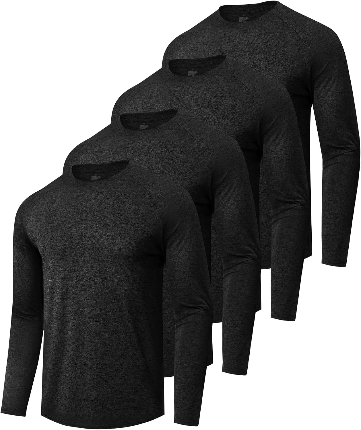 4 Pack Long Sleeve Shirts for Men - Quick Dry Moisture Wicking Sun Protection Tshirts for...