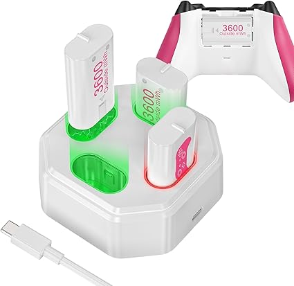 4 Pack Rechargeable Battery Pack Compatible with Xbox Series S/X,Charger Dock with 4 x...