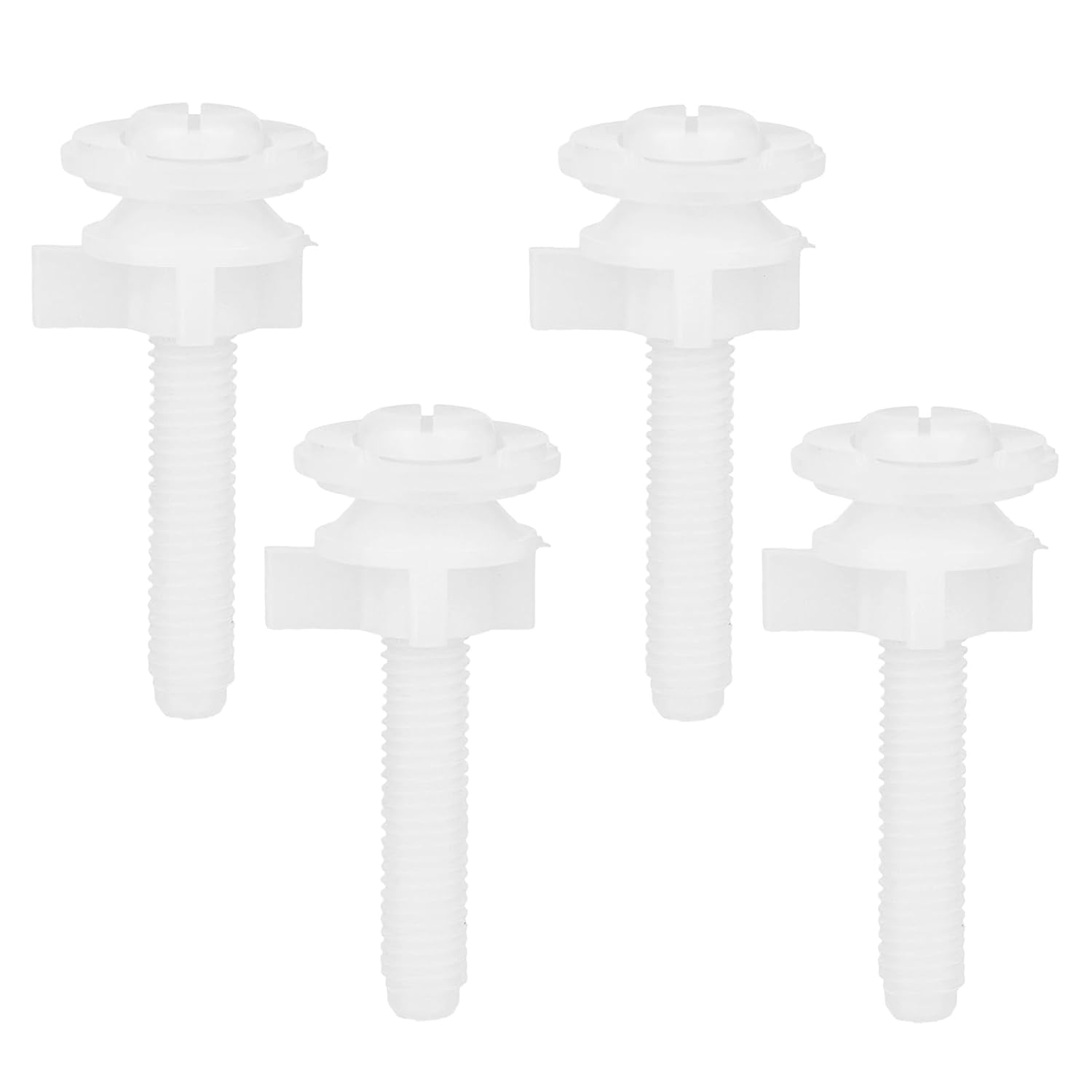 4 Pack Toilet Seat Screws Replacement Kit for Fixing The Top Toilet Seat Includes Plastic...