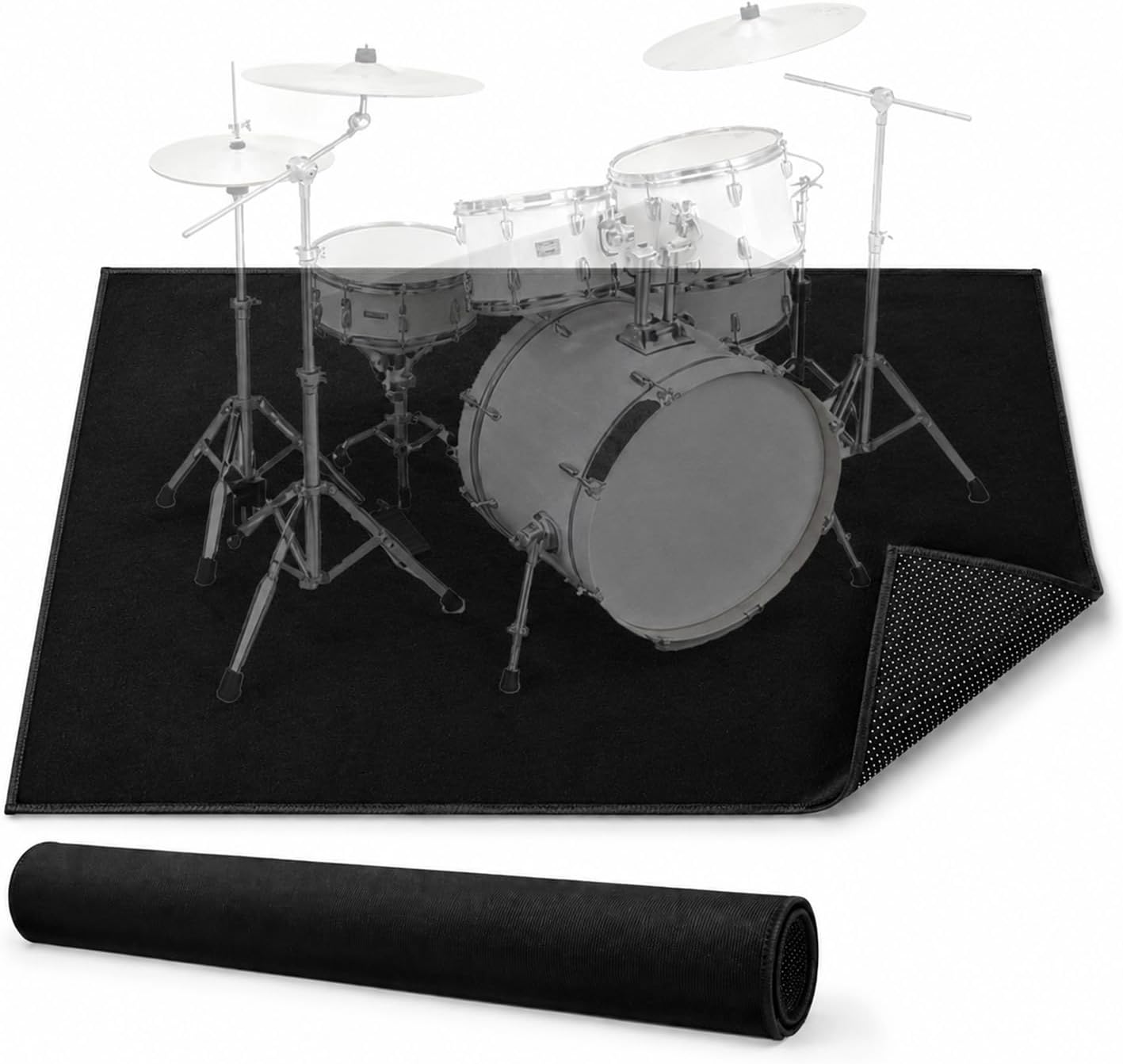 4 x 6 Ft Drum Rug: Non-Slip Carpet for Bedroom or Living Room or Office, Washable Indoor or...