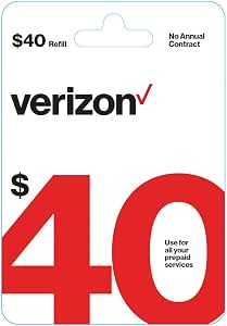 $40 Verizon Wireless Prepaid Refill Top up PIN Card (Mail Delivery)