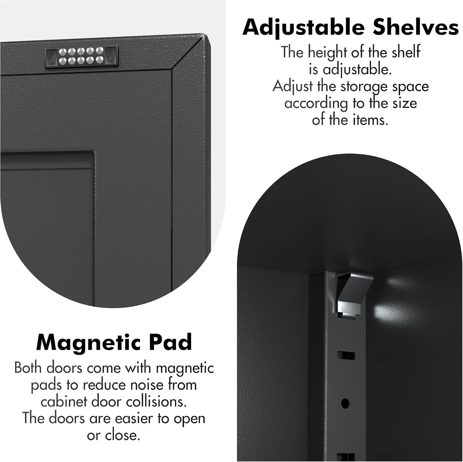 46" H Metal Locker Storage Cabinet, Small Locker with Door and 2 Adjustable Shelf, Small... image