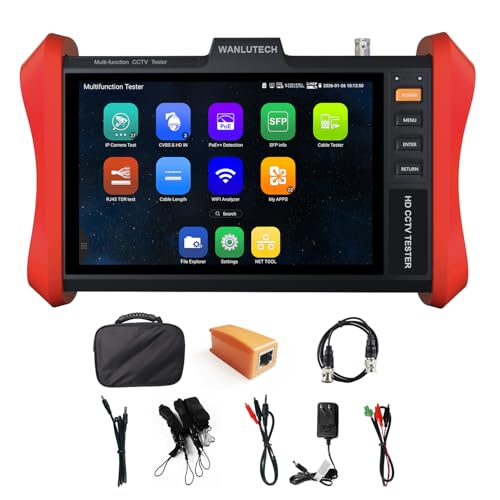 4K 12MP IP Camera Tester, WANLUTECH IPC Tester 90W PoE Power Output 8'' Touchscreen CCTV...