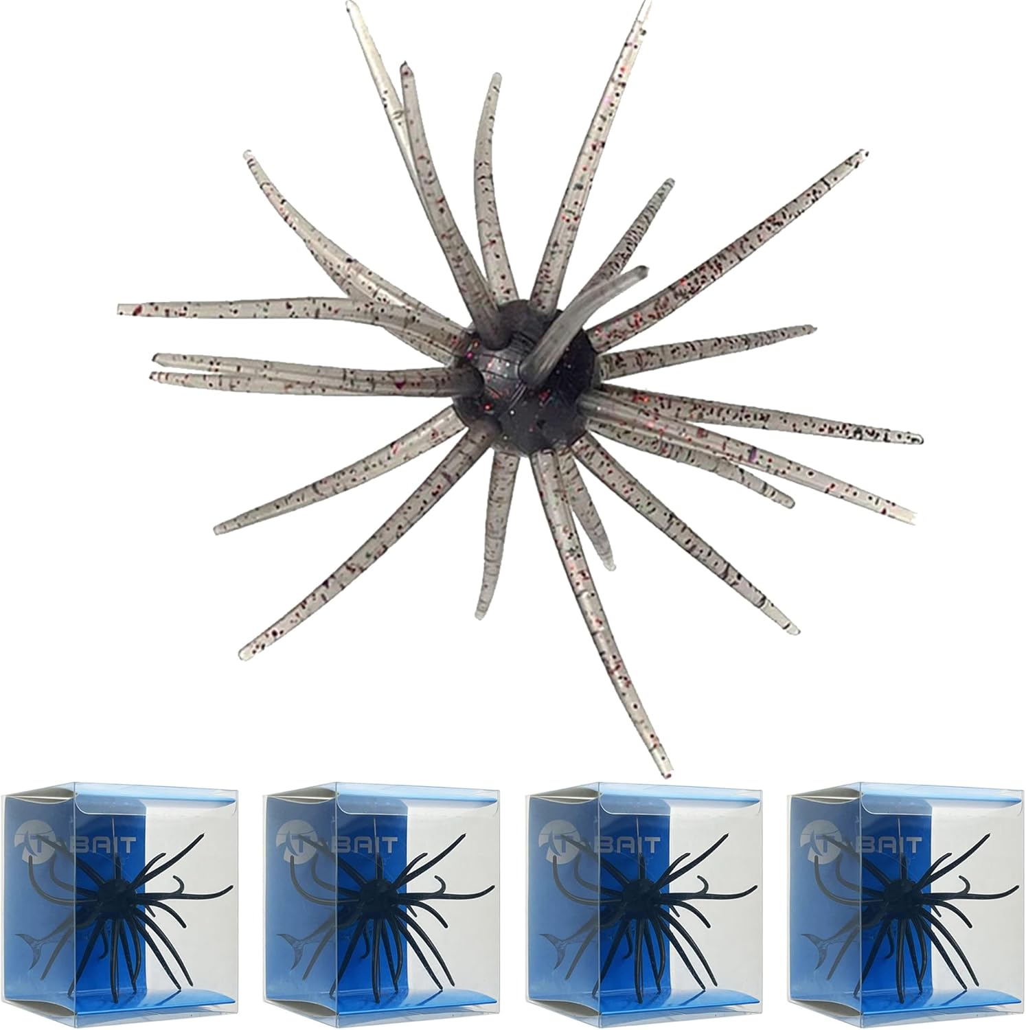 4Pcs Floating Sea Urchin Soft Lure | Tentacle Creature Lure, 4.33" & 3.54" TPR Finesse...