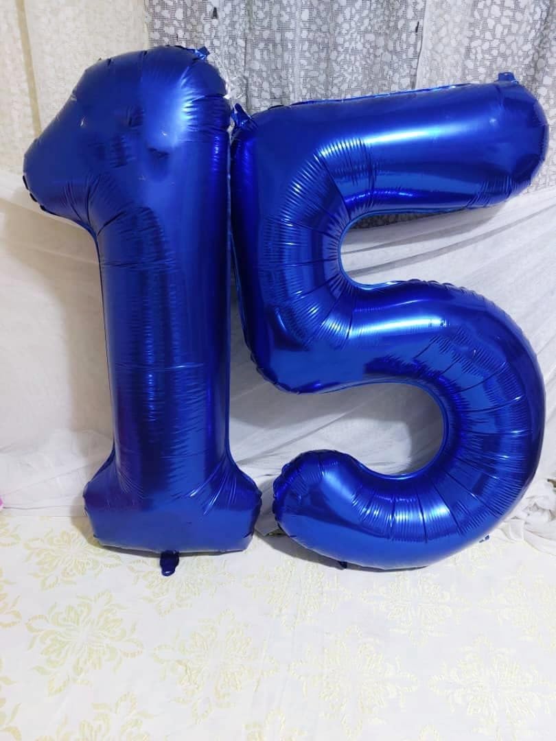5 Balloon Numbers 40 Inch Blue Birthday Decorations for 5th Boys Girls, Self Inflating Big... image