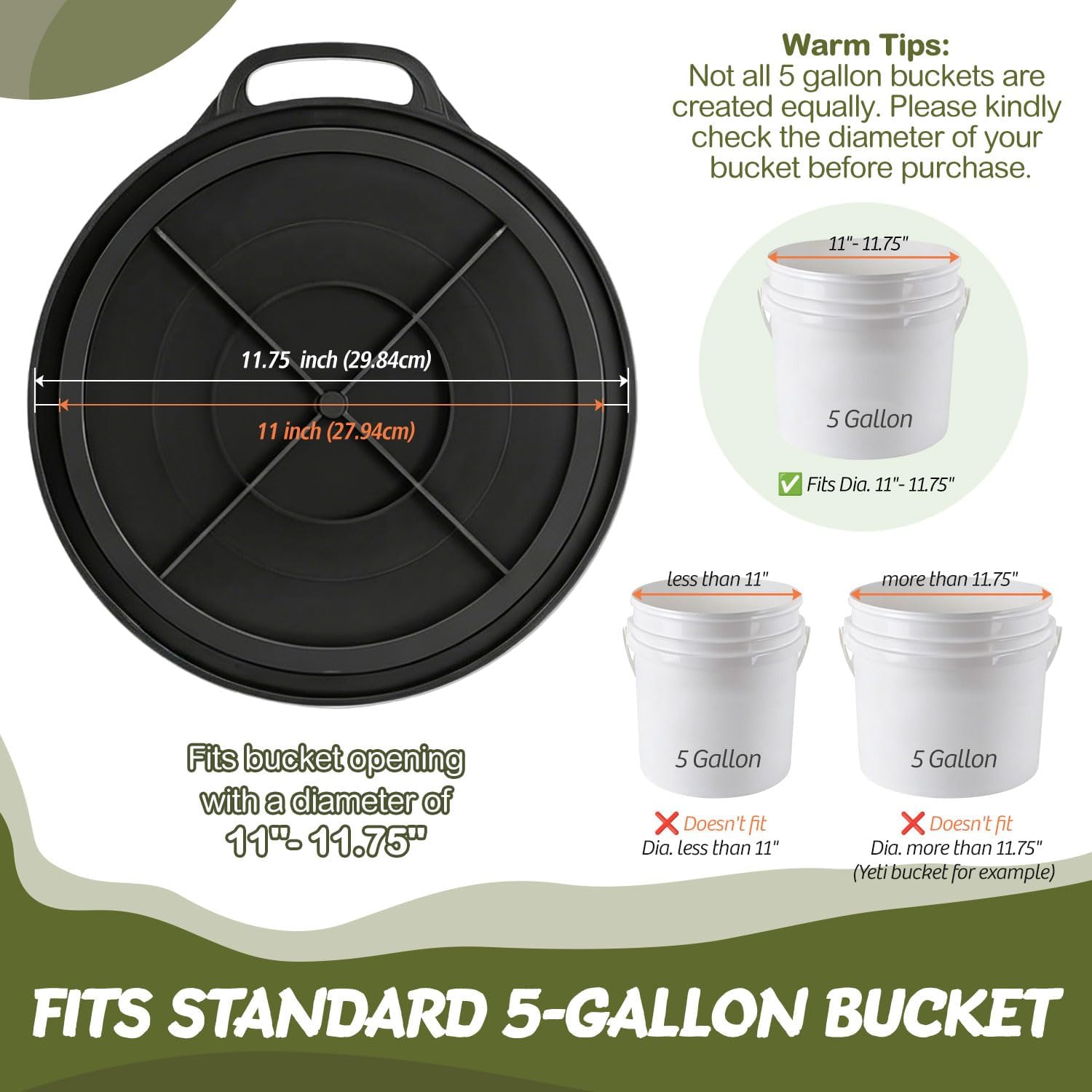 5 Gallon Bucket Seat, 360-Degree Swivel Seat Foam Cushion Bucket Seat Lid with Waterproof...