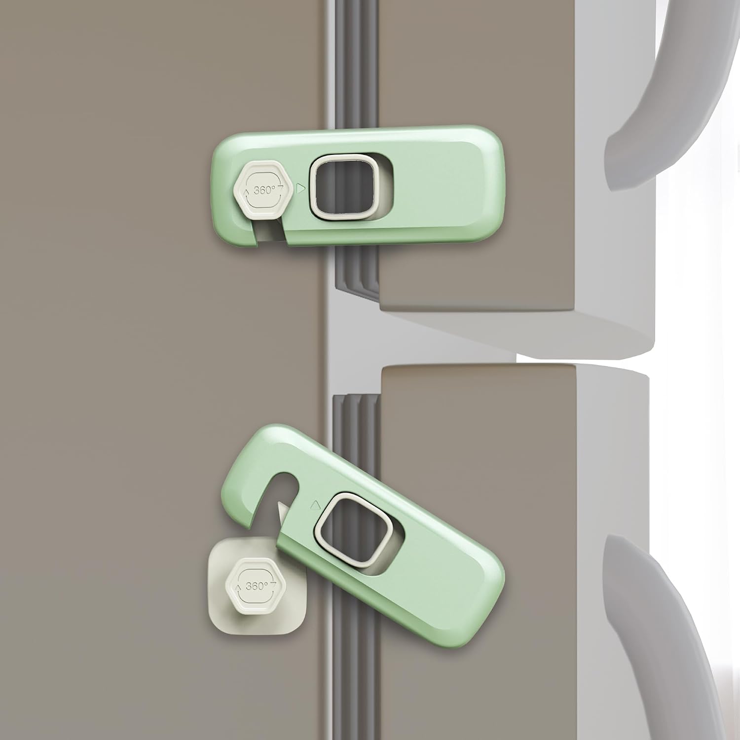 5 Pack Childproof Refrigerator Lock, French Fridge Door Latches, Baby Safety Locks for...