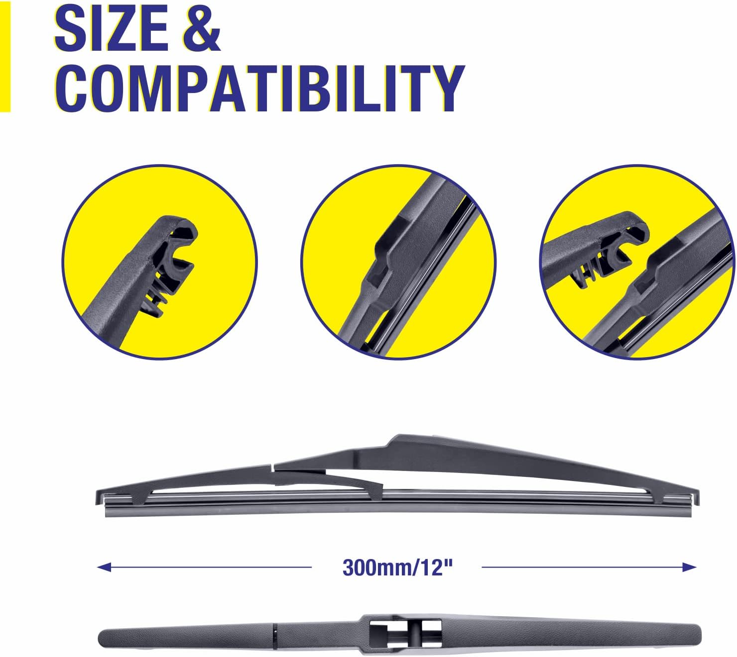 5 PLUS 12" Rear Wiper Blades Replacement For TOYOTA RAV4 2024-2019,2012-2001, Highlander... image