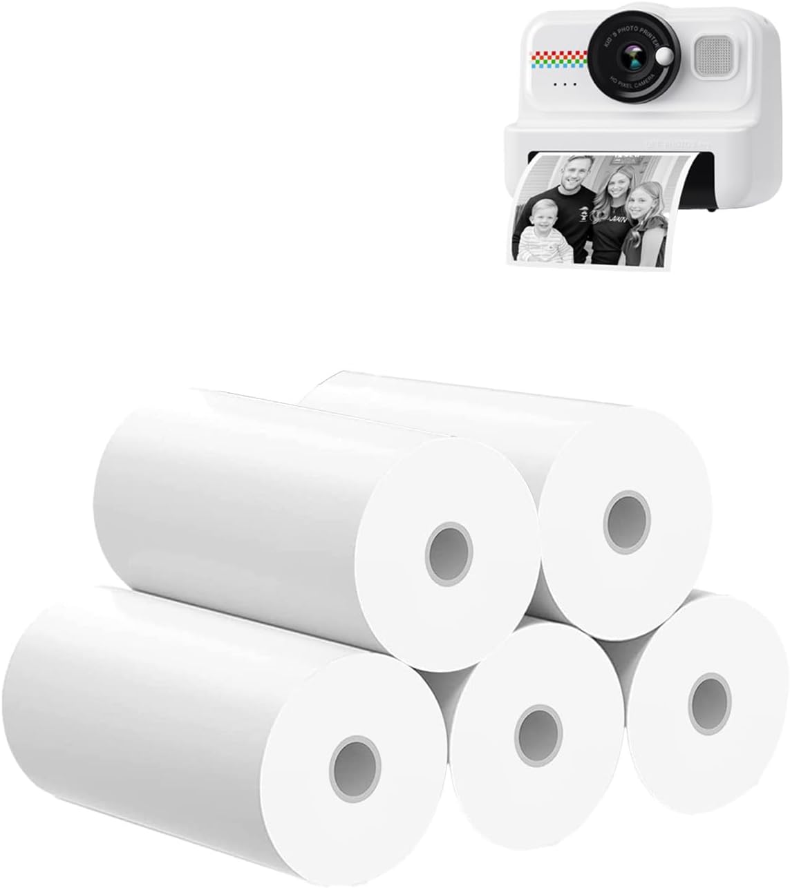 5 Rolls Kids Instant Camera Print Refill Paper for HiMont KC02,UYRUREL Eco-Friendly Thermal...