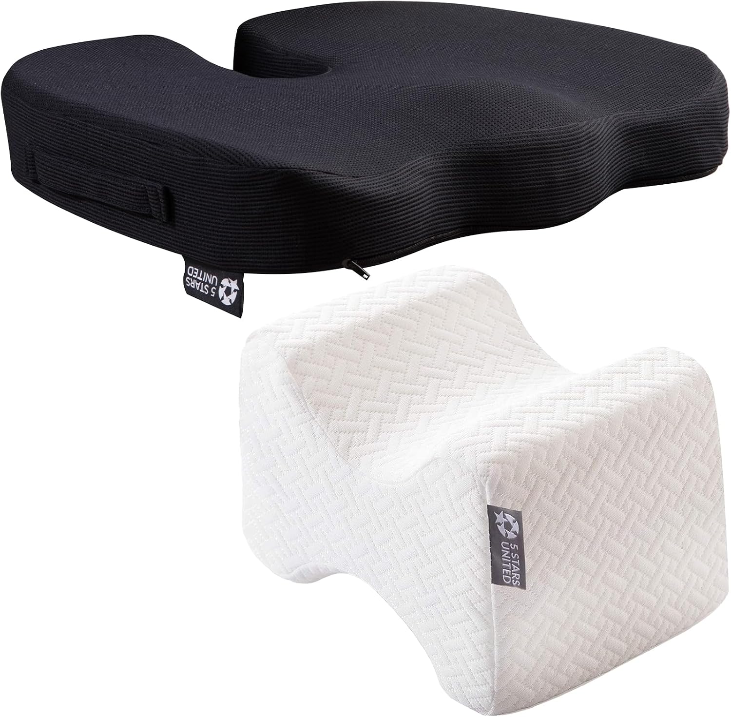 5 STARS UNITED Seat Cushion for Desk Chair and Knee Pillow for Side Sleepers - 100% Memory...