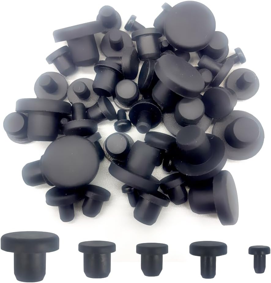 50 PCS Silicone Plugs Rubber Bumpers Rubber Hole Plugs 1/8" 3/16" 1/4" 5/16" 3/8" Rubber...