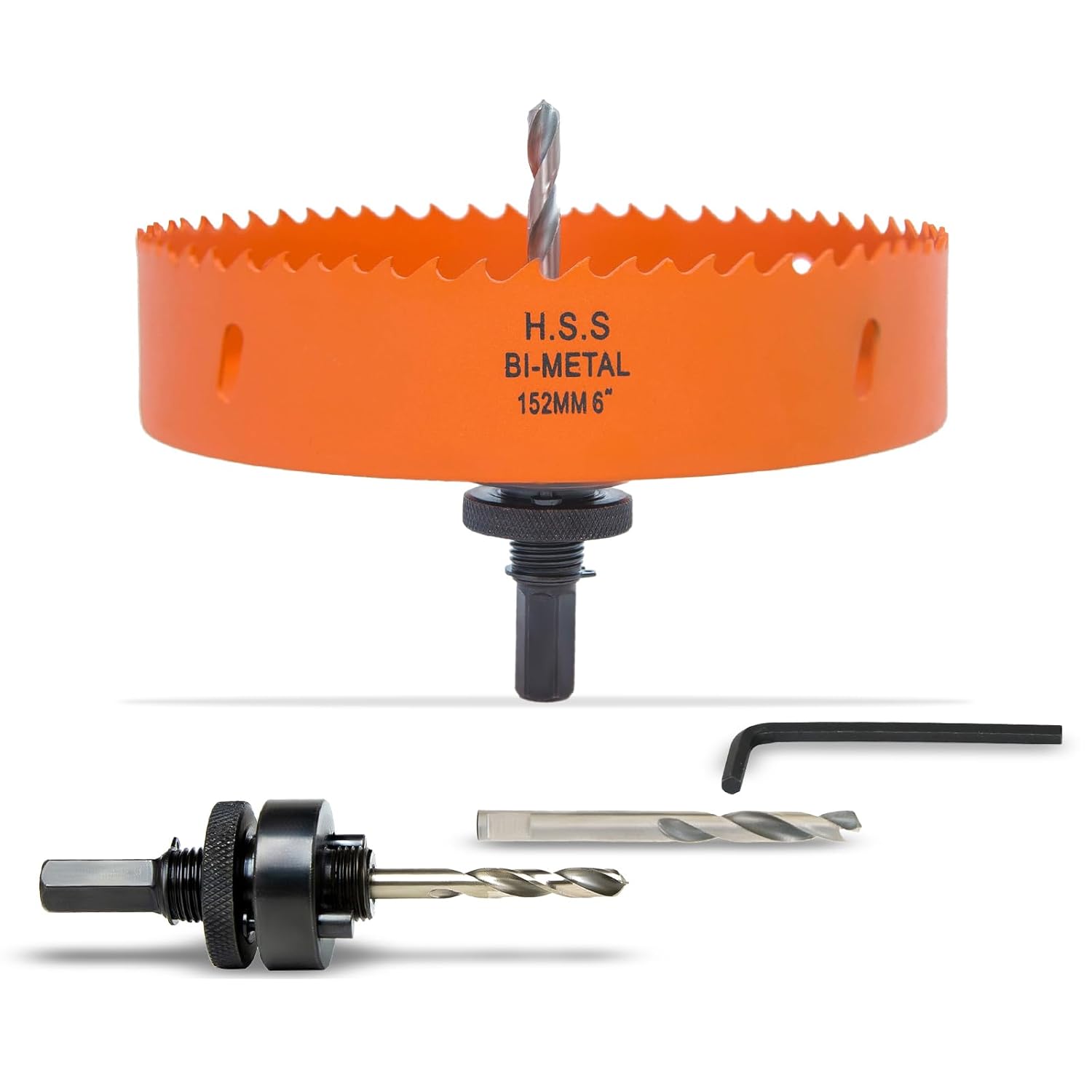 6 Inch Hole Saw with Arbor for Metal Wood and Plastic Cutting, 152mm Bi-Metal Hole Cutter...