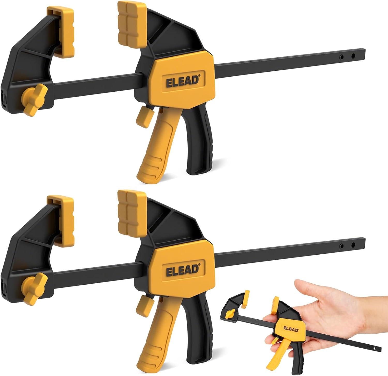 6" Mini Bar Clamps for Woodworking, 2-Piece One-Handed F Clamp/Spreader, 75LBS Load Limit...