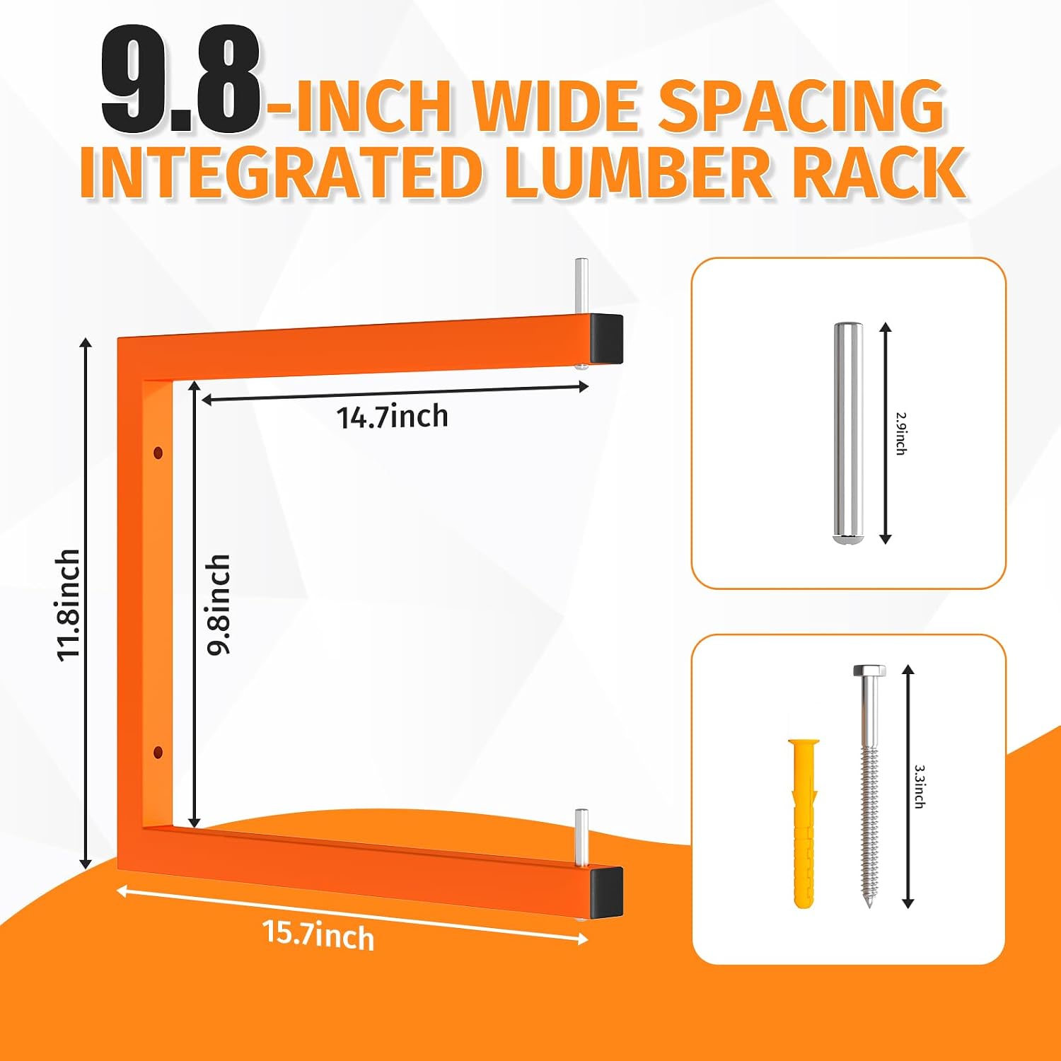 6 Pack Lumber Storage Rack | Wall-Mounted Wood Storage | 6-Tier Heavy-Duty Lumber Rack |... image