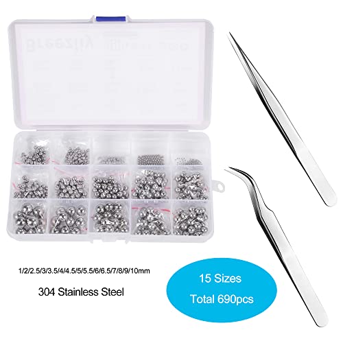 690 Piece 1-10mm 15 Sizes Metric Precision 304 Stainless Steel Assorted Loose Bicycle... image
