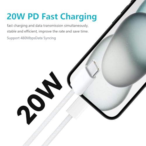 6FT 20W Fast Charger Adapter for NEW AirPod Pro 3 2025 AirPods 4 Gen 4 Generation,AirPods... image