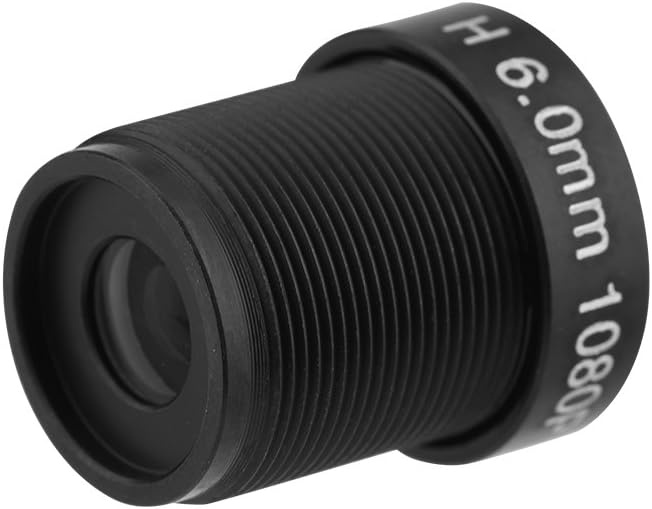6mm 1080P 2MP 24HR IR CCTV Lens, 58 FOV, Fixed Focus, Black, IP Camera (M12*0.5) Mount