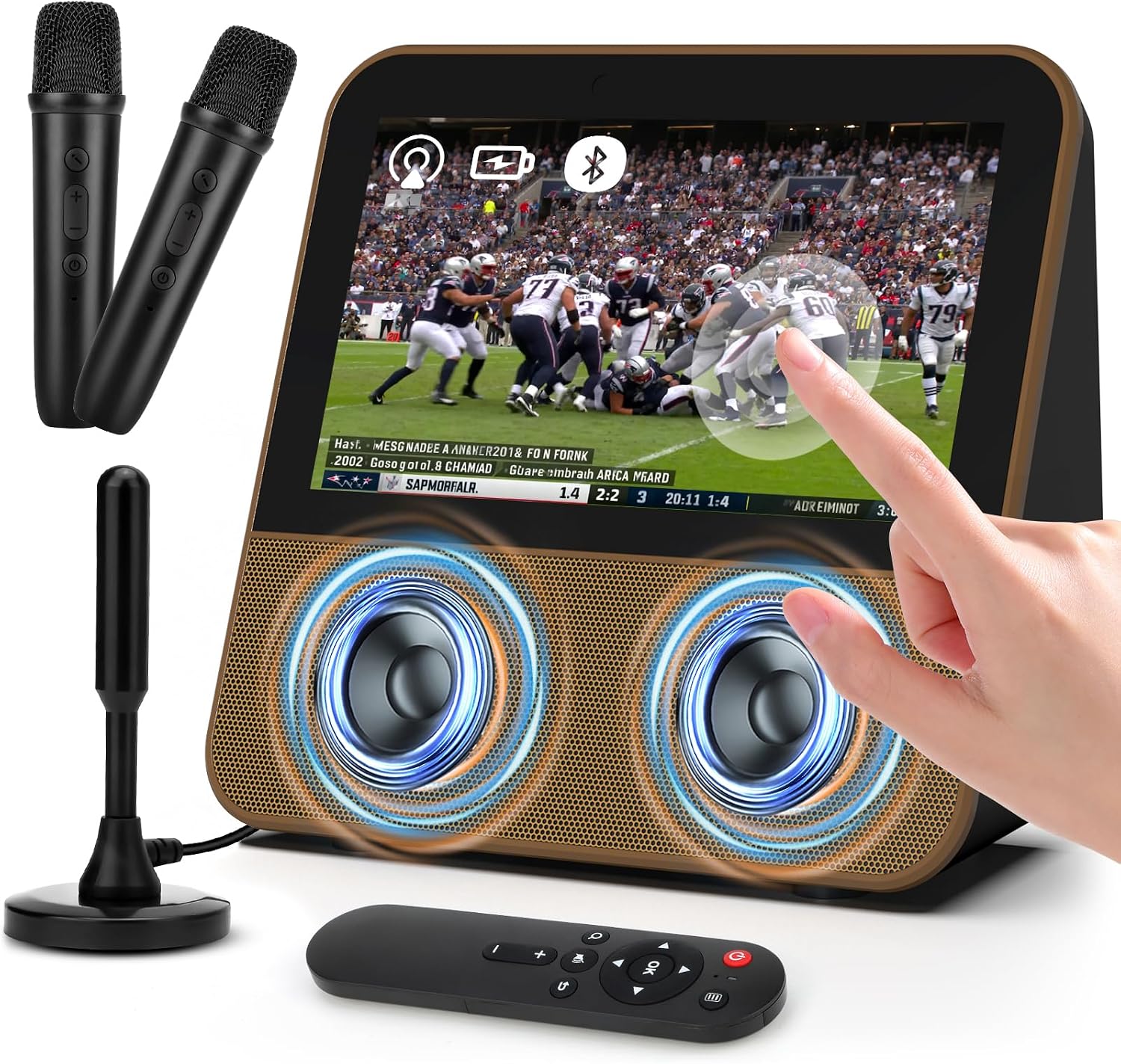 7" Mini Portable TV: 1080P HD Touch Screen Portable Smart TV with ATSC Tuner - Karaoke...