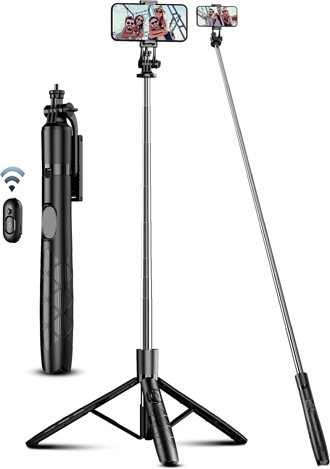 71" Phone Tripod & Selfie Stick, All in One Extendable Cell Phone Tripod with Wireless...