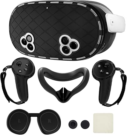 8-in-1 Silicone Cover Set for Meta Quest 3s Accessories, Juylay VR Protective Cover...