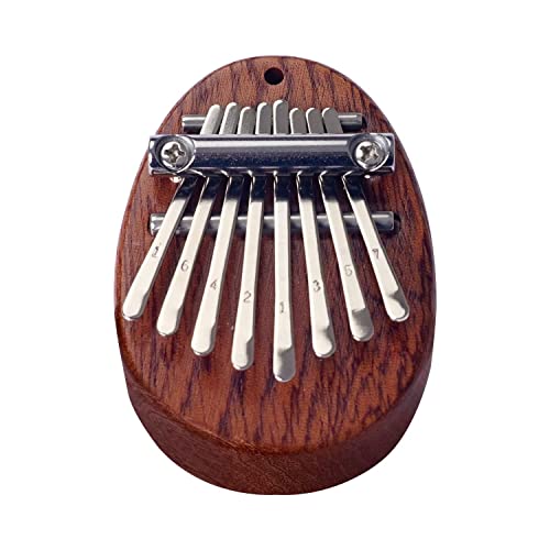8 Key Mini Kalimba Thumb Piano Solid Wood Finger Piano Portable Marimba with Lanyard, Gift...