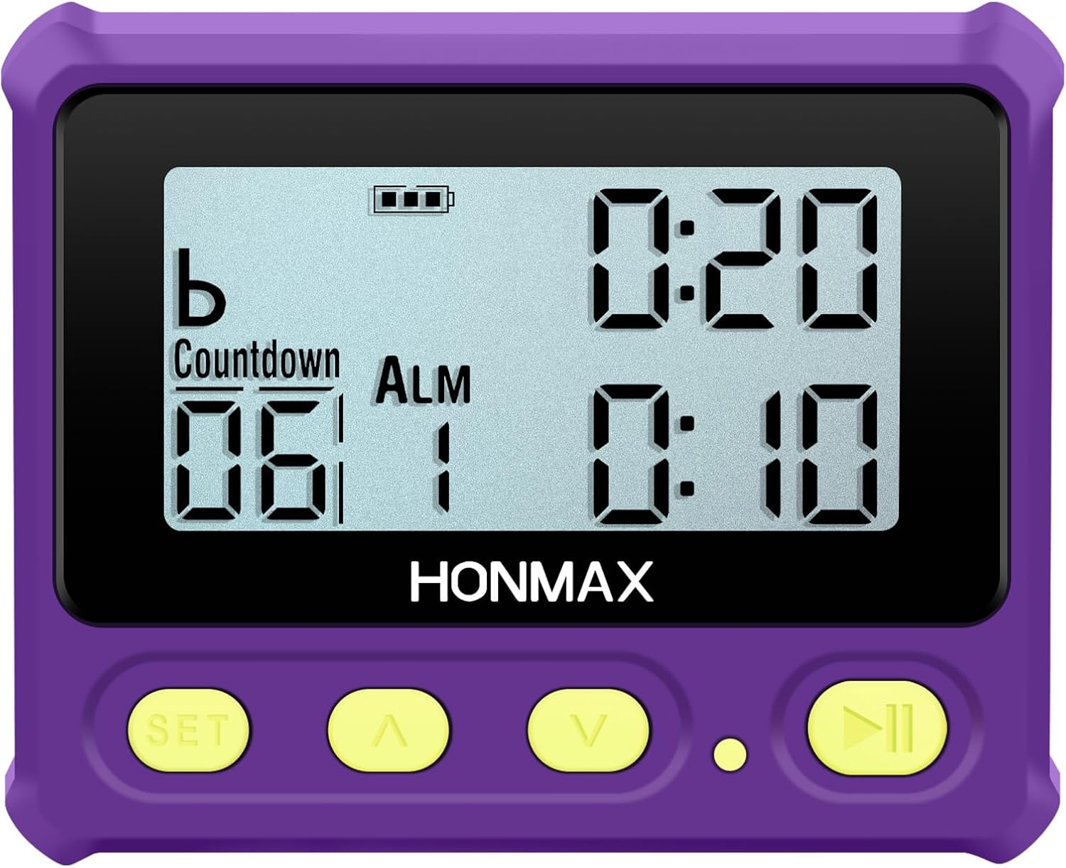 8200 Interval Timer, Stopwatch with Backlight, USB-C Rechargeable Clock (Purple) image