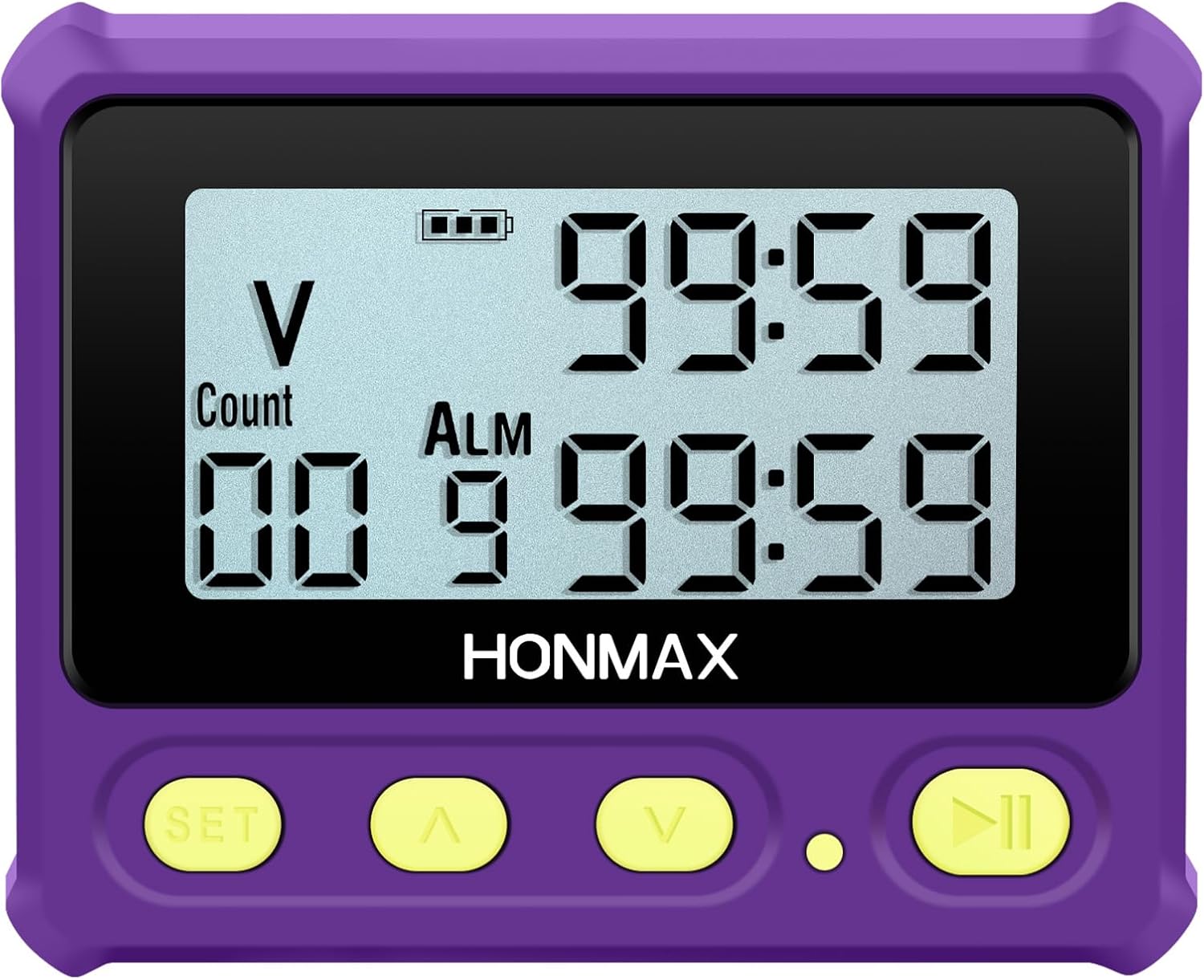 8200 Interval Timer, Stopwatch with Backlight, USB-C Rechargeable Clock (Purple)