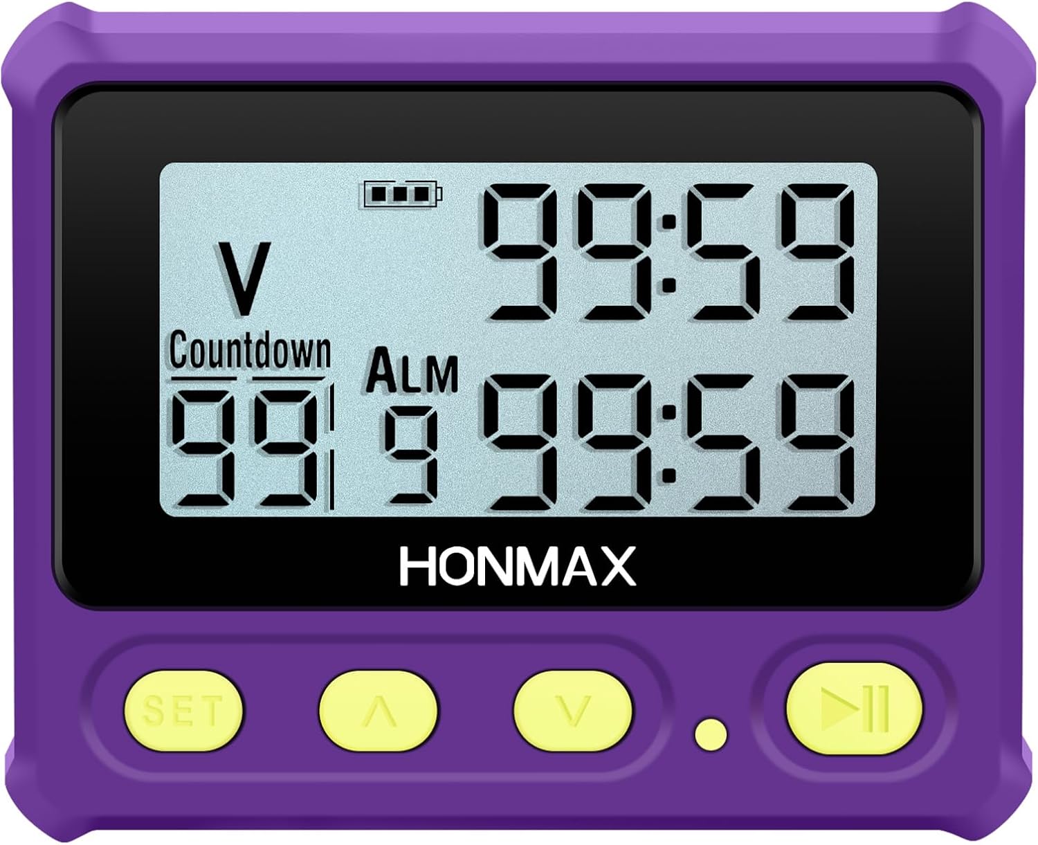 8200 Interval Timer, Stopwatch with Backlight, USB-C Rechargeable Clock (Purple) image